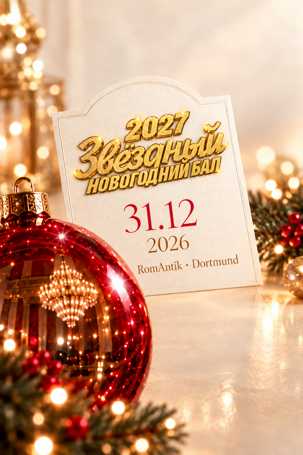Приглашение на Звёздный Новогодний Бал: 31.12.2026, RomAntik, Dortmund